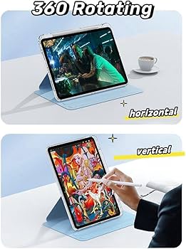 Amazon.co.jp: QIYIBOCASE iPad 10世代 ケース 360度回転 取り外し可能